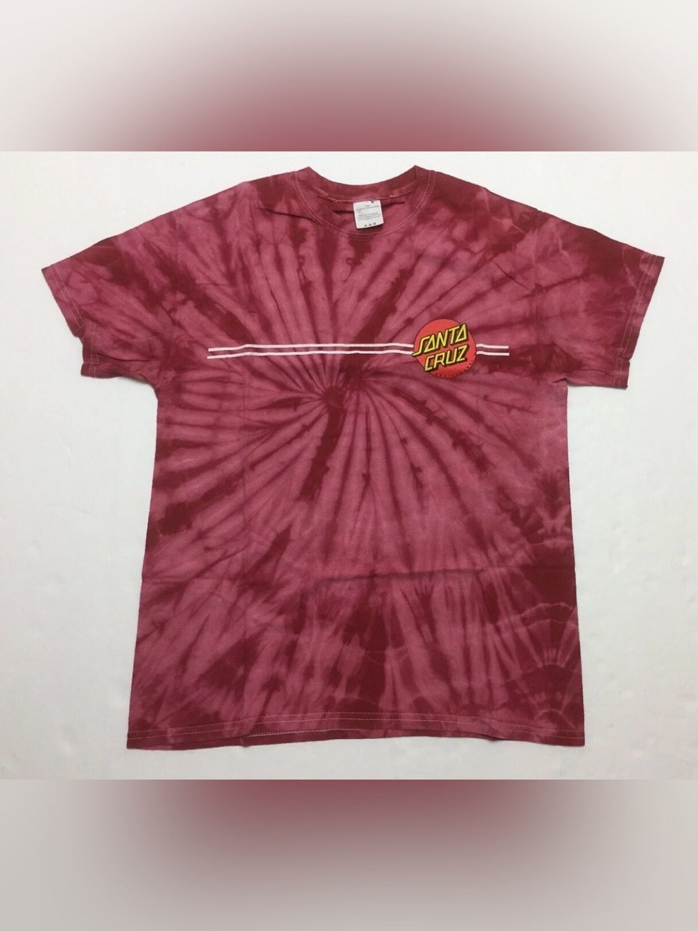 Santa Cruz Tie Dye T-Shirt Size Medium Back Print Retro Cali Y2K 90s Skateboard